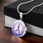 Watercolor Purple Ribbon Pendant Necklace