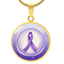 Watercolor Purple Ribbon Pendant Necklace