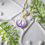 Watercolor Purple Ribbon Pendant Necklace
