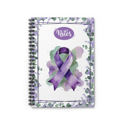 Watercolor Purple Ribbon Spiral-Bound Notebook