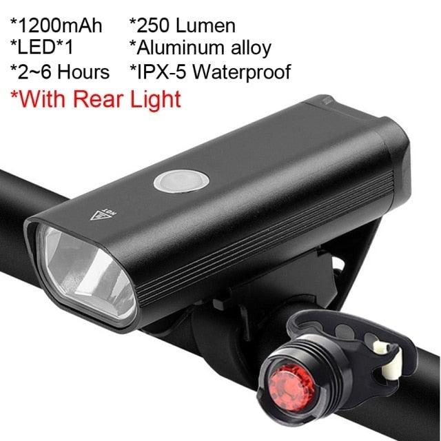 Juego de luces para bicicleta recargables por USB y a prueba de agua