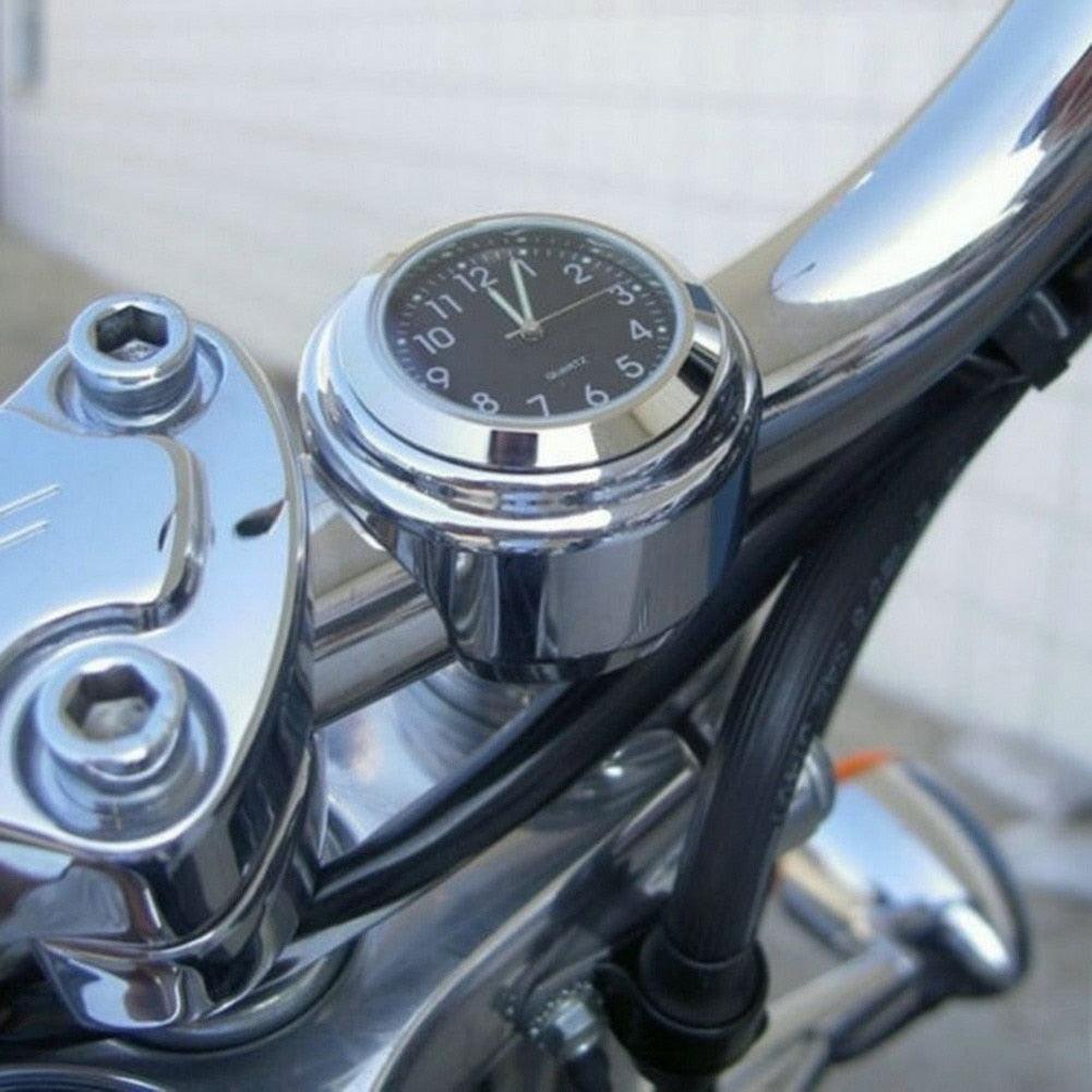 Waterproof  Motorcycle Handlebar Mount Quartz Clock Motorcycle Handlebar Motorcycle Handlebar Clock Motorcycle Modification Handlebar Mount Waterproof Quartz Clock Watch Accessories Watch Aluminum Luminous Clock Moto Black Accessories - Korvel