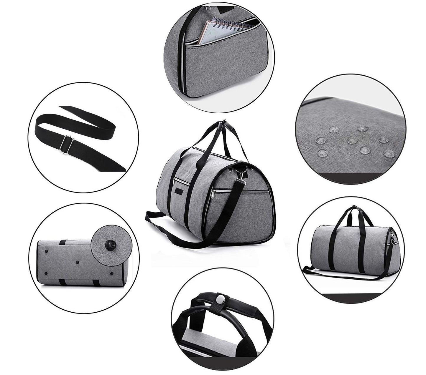 Waterproof Travel Bag Mens Garment Bags Women Travel Shoulder Bag 2 In 1 Large Luggage Duffel Totes Carry On Leisure Hand Bag - Korvel