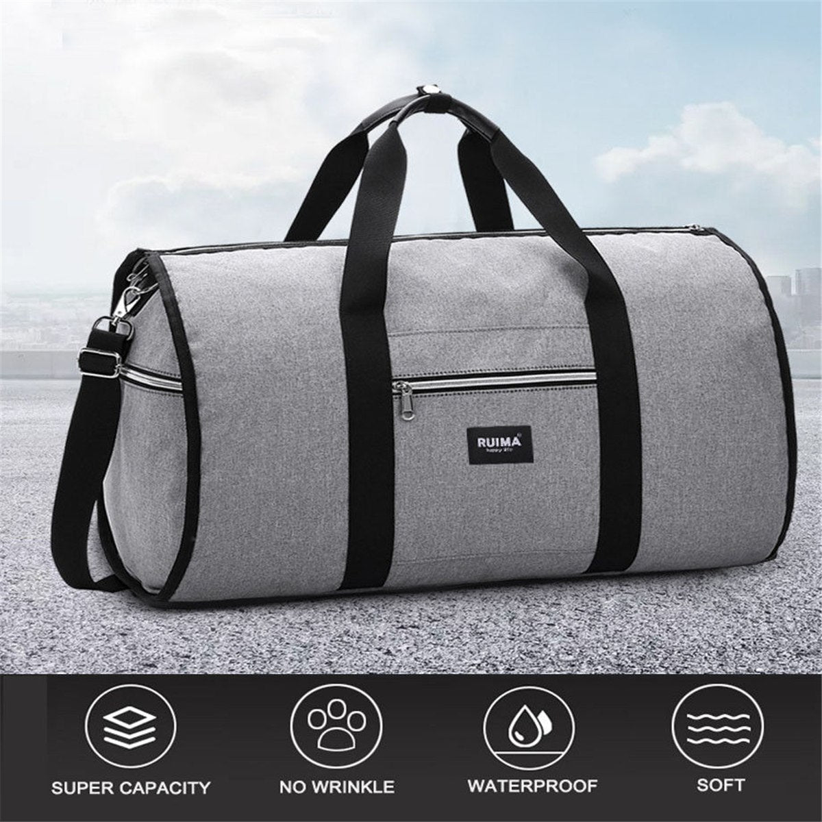 Waterproof Travel Bag Mens Garment Bags Women Travel Shoulder Bag 2 In 1 Large Luggage Duffel Totes Carry On Leisure Hand Bag - Korvel