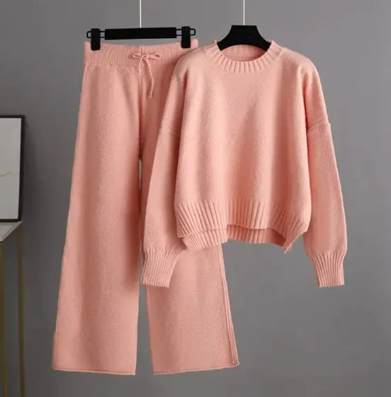 Ensemble de Pantalons Amples Tricotés Chic pour Femmes