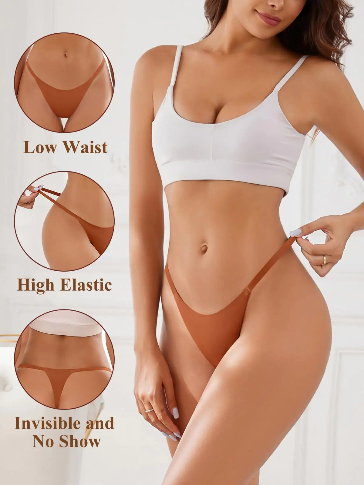 Seamless G-string Thongs for Women - 8 Pack in 8 Colors