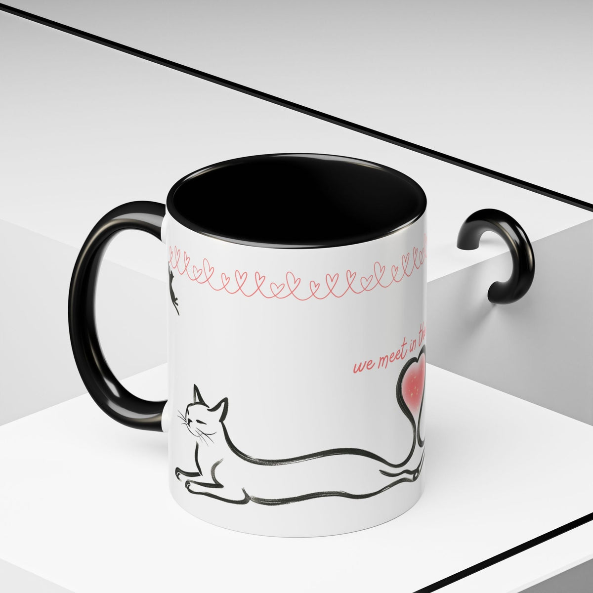 We Meet in the Middle Cat Wraparound Coffee Mug
