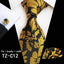Ensemble de cravate en soie à imprimé floral élégant avec boutons de manchette