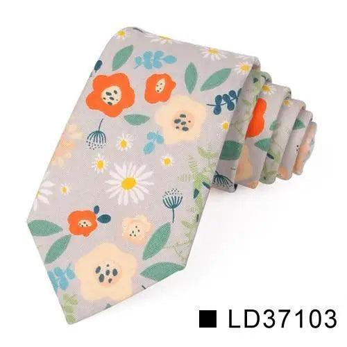 Corbata Delgada Floral Elegante para Hombres - Diseño de Algodón Premium