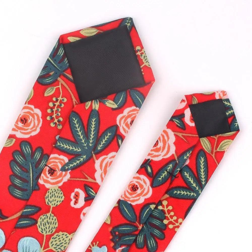 Corbata Delgada Floral Elegante para Hombres - Diseño de Algodón Premium