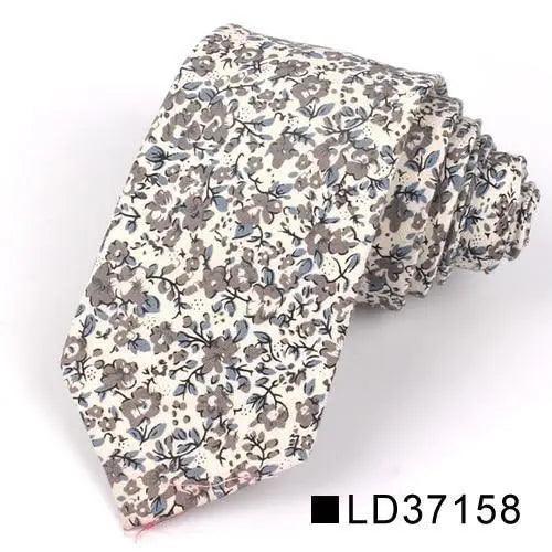 Corbata Delgada Floral Elegante para Hombres - Diseño de Algodón Premium