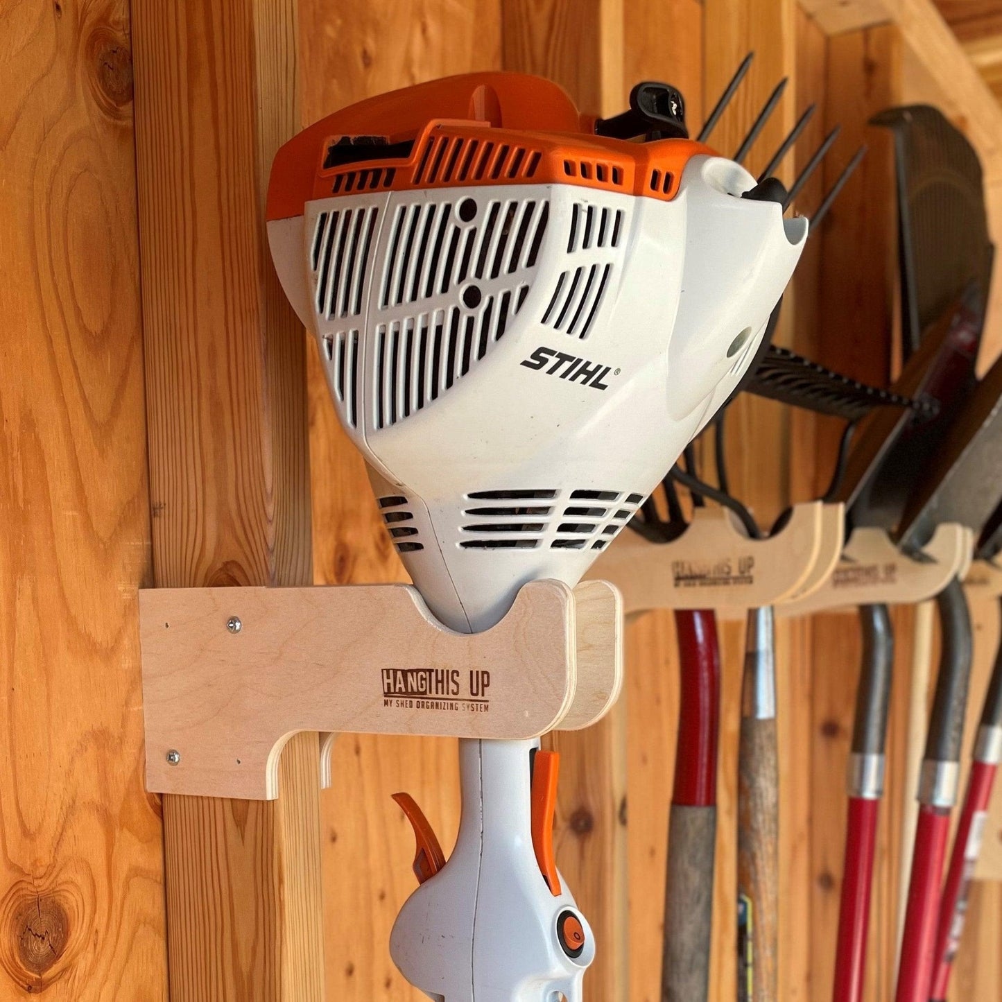 Weed Wacker Organizer Rack - Stud Mounted