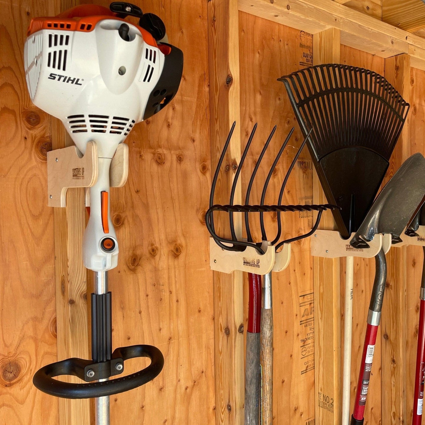 Weed Wacker Organizer Rack - Stud Mounted