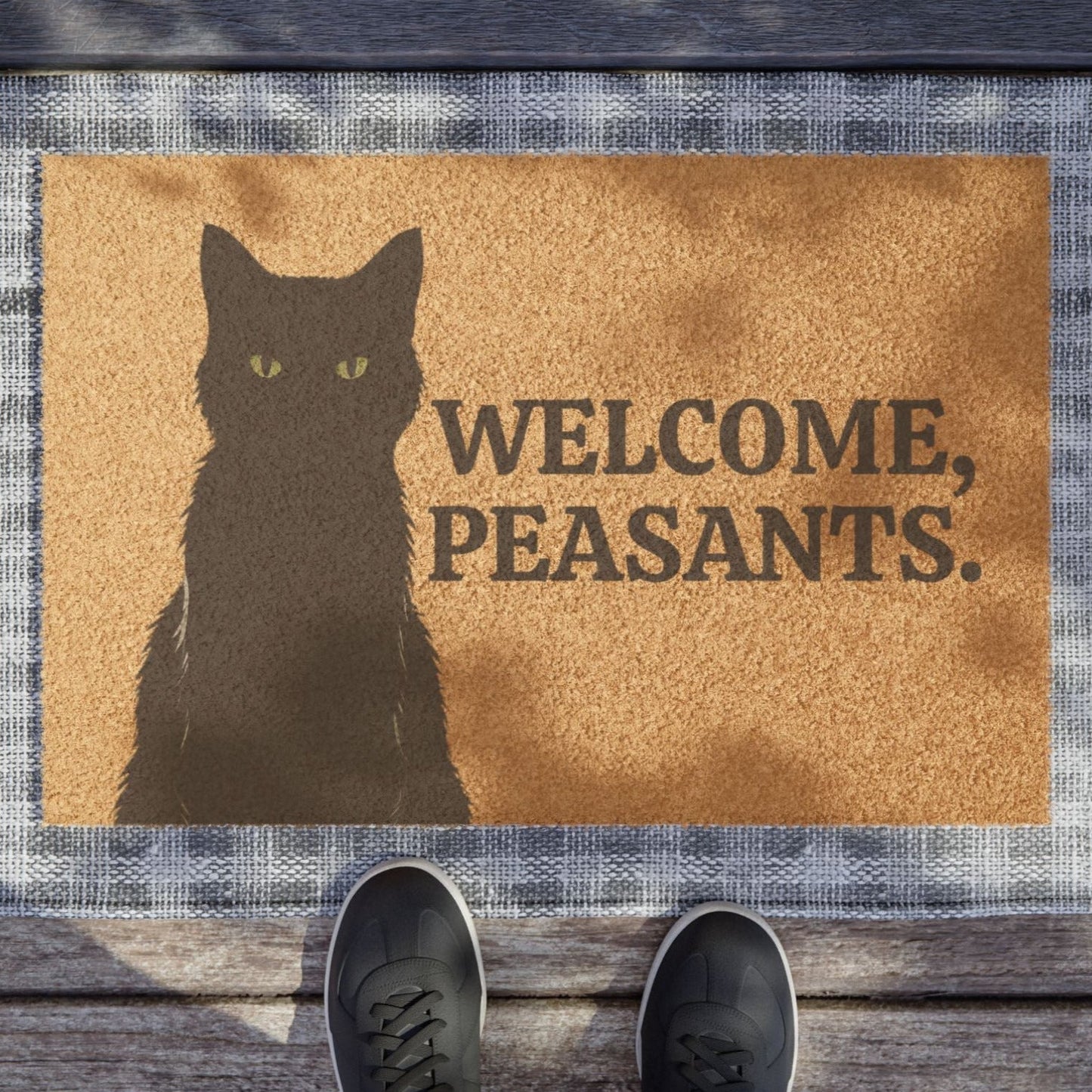 Tapis de porte Bienvenue Paysans Chat