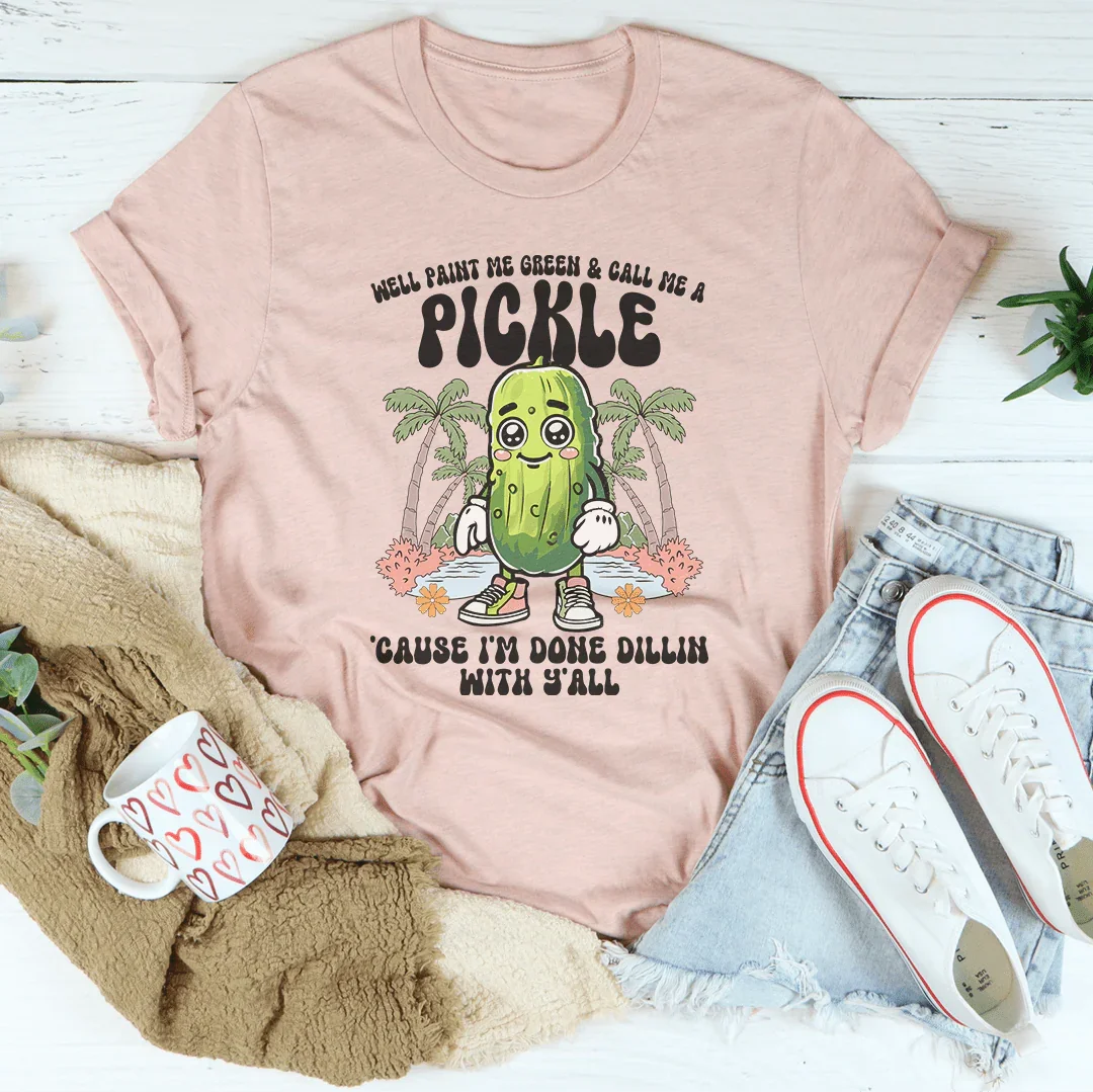 Playful Green Pickle Tee for Fun-Loving Souls