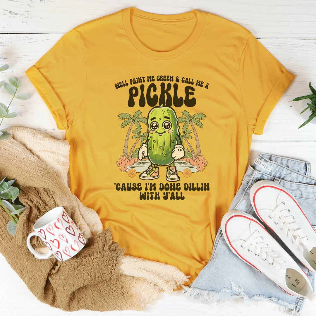 Playful Green Pickle Tee for Fun-Loving Souls