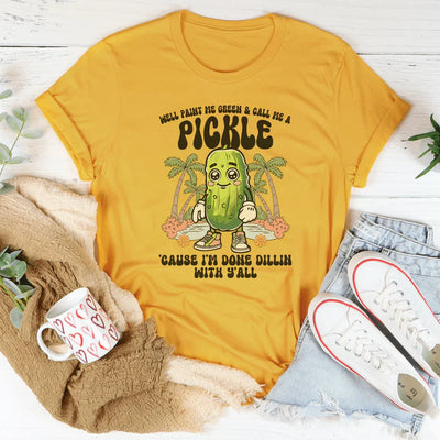 Playful Green Pickle Tee for Fun-Loving Souls