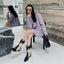 Western Cowboy Boots Summer Thin Women's Korean Fashion Splicing Pointed Retro Look Skinny Thick Heel Mid heeled Short Boots - Korvel