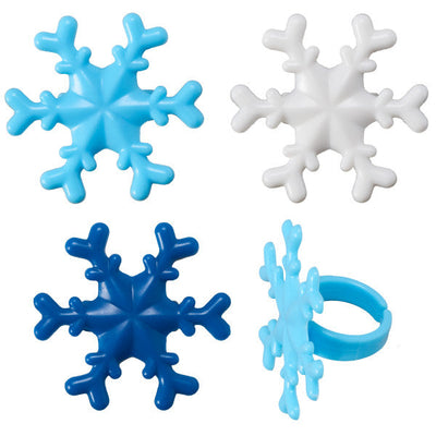 Blue Snowflake Cupcake Rings for Winter Celebrations