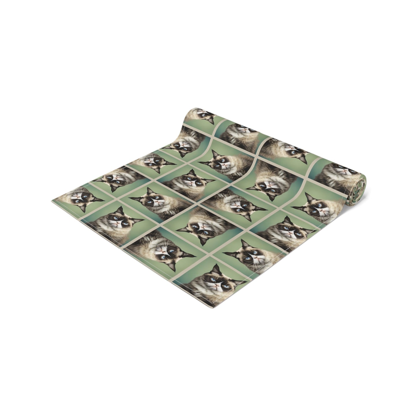 Whimsical Cat Print Table Runner for Home Decor