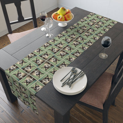 Whimsical Cat Print Table Runner for Home Decor