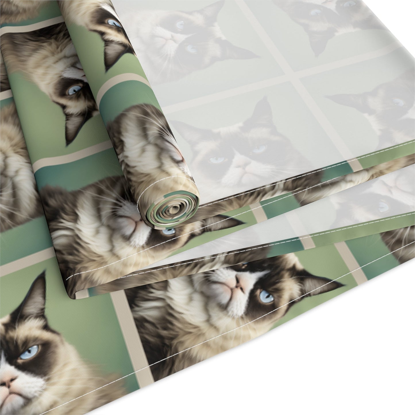 Whimsical Cat Print Table Runner for Home Decor