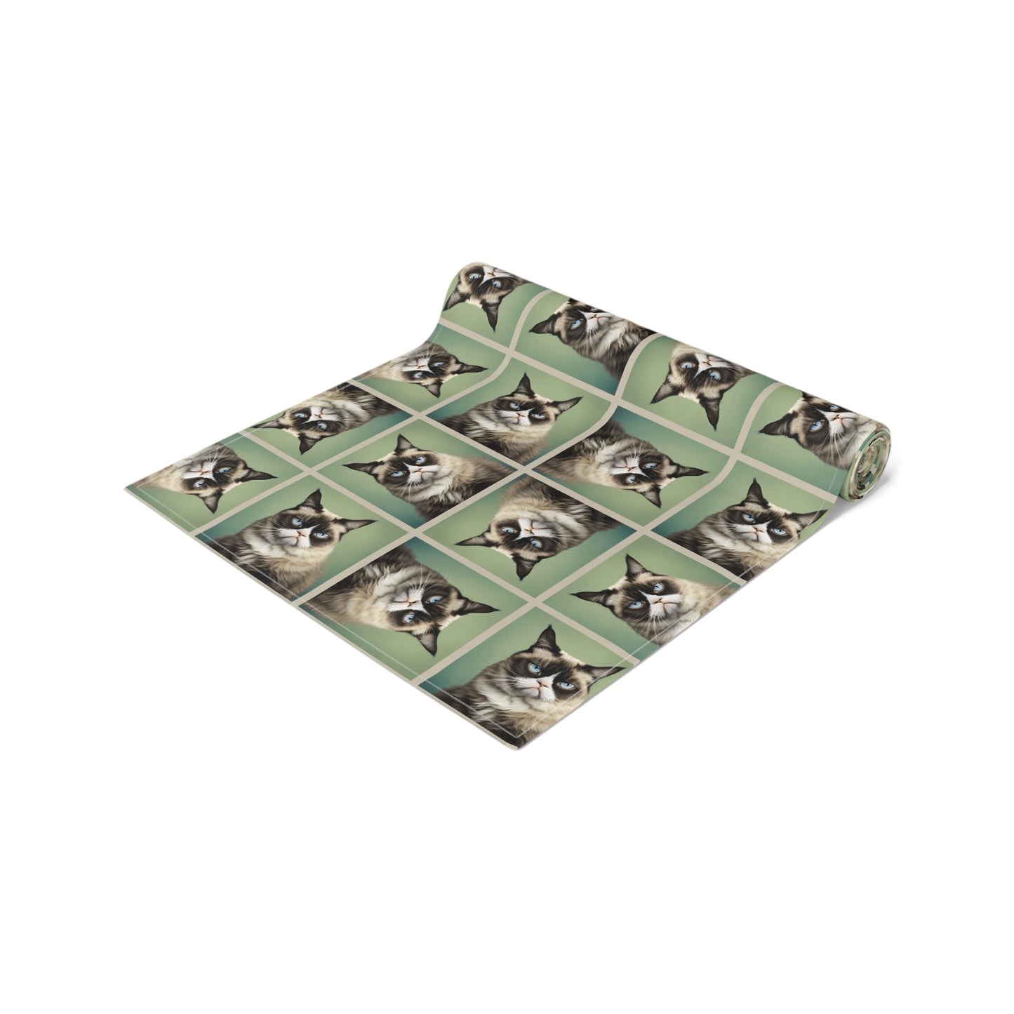 Whimsical Cat Print Table Runner for Home Decor