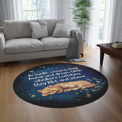 Whimsical Cat Round Rug - Cozy Decor for Cat Lovers