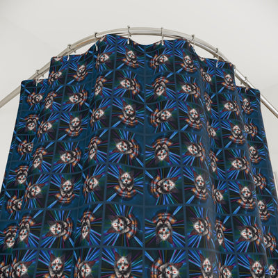 Whimsical Clown Cat Shower Curtain