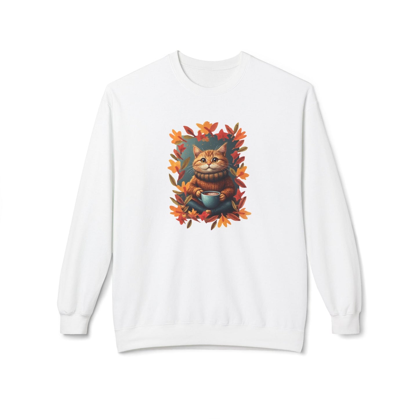 Sweatshirt en polaire avec un chat fantaisiste pour l'automne
