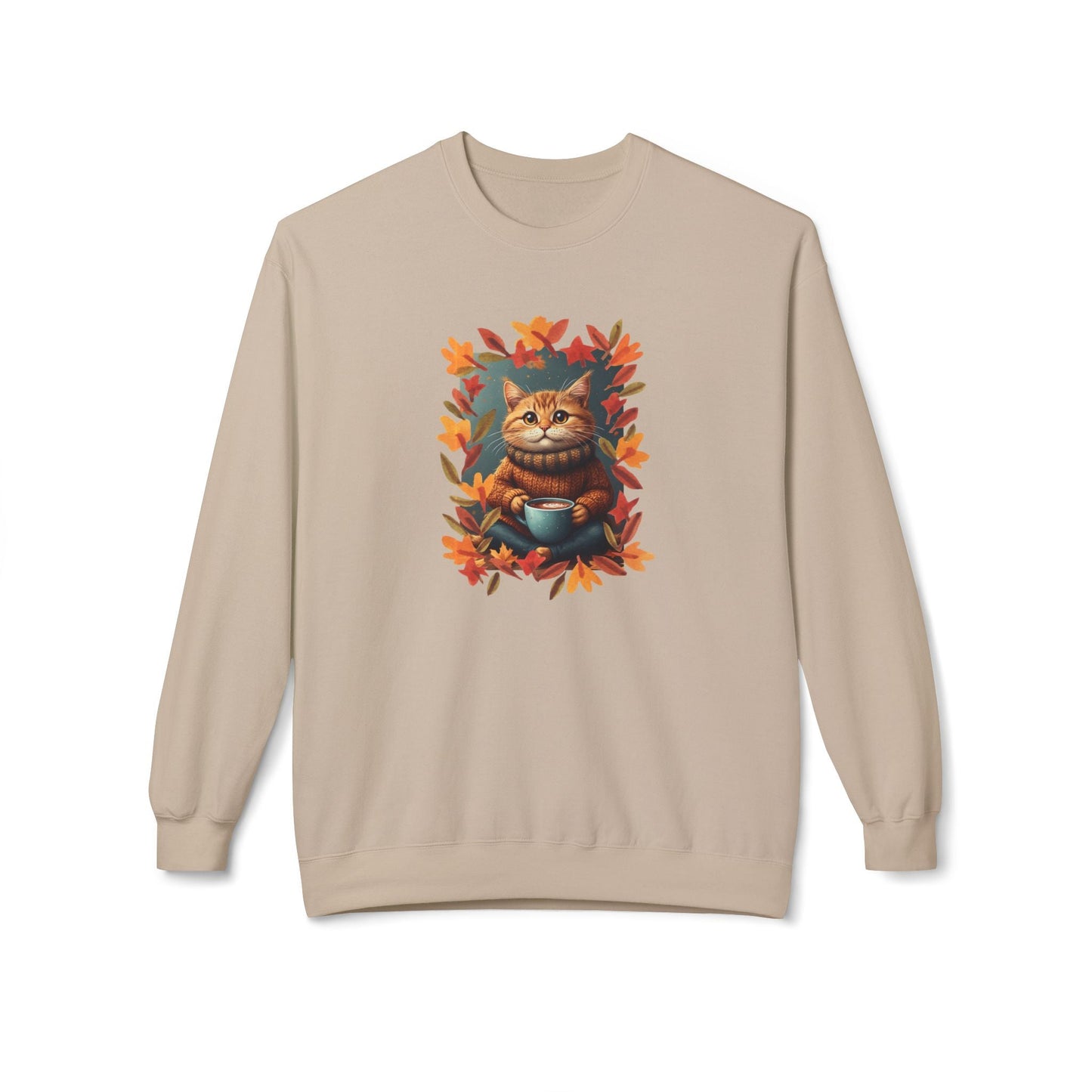 Sweatshirt en polaire avec un chat fantaisiste pour l'automne