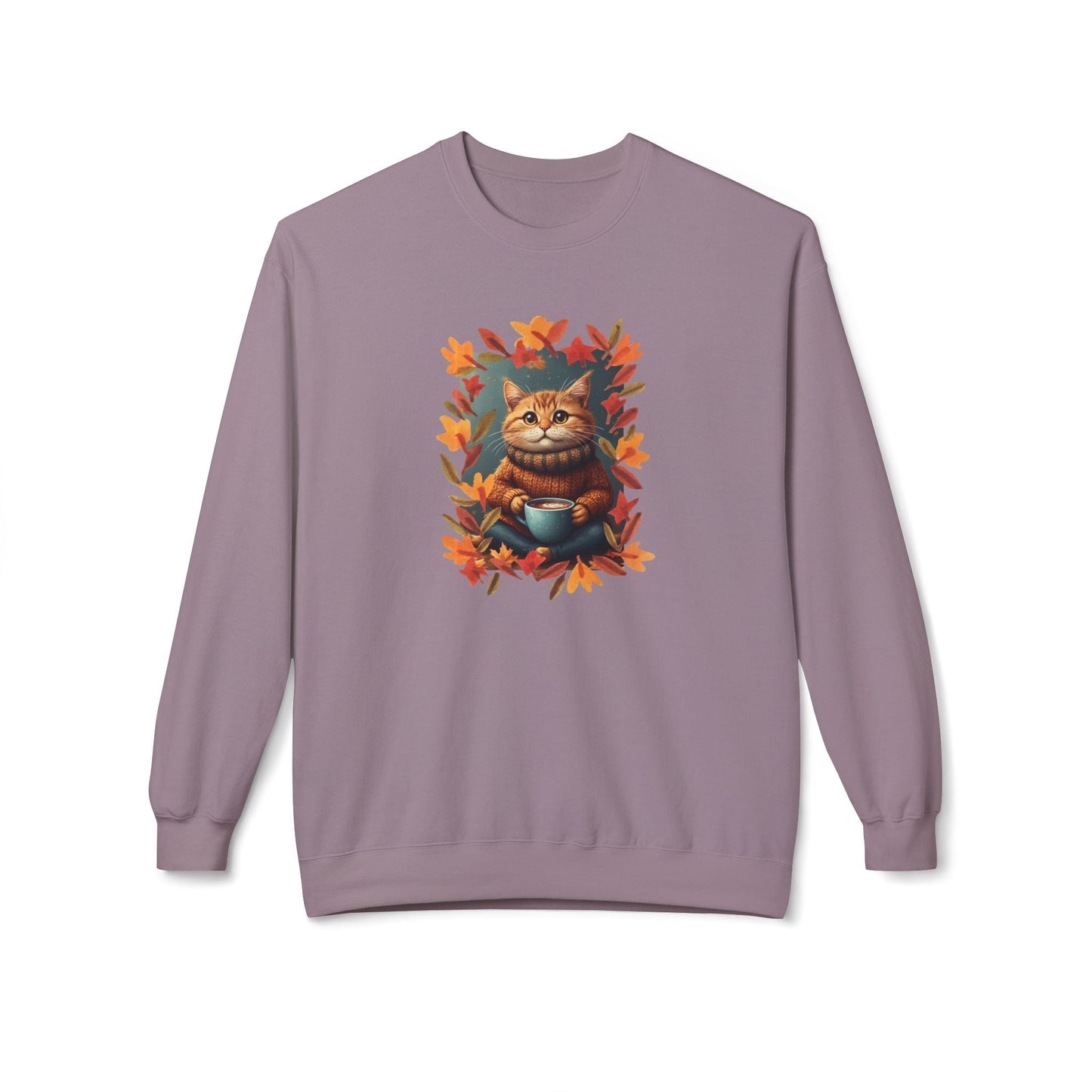 Sweatshirt en polaire avec un chat fantaisiste pour l'automne