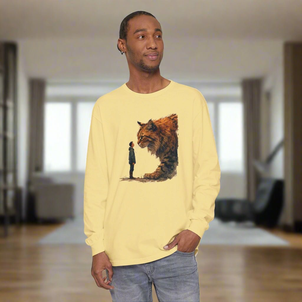 T-shirt à manches longues avec un chat géant fantaisiste
