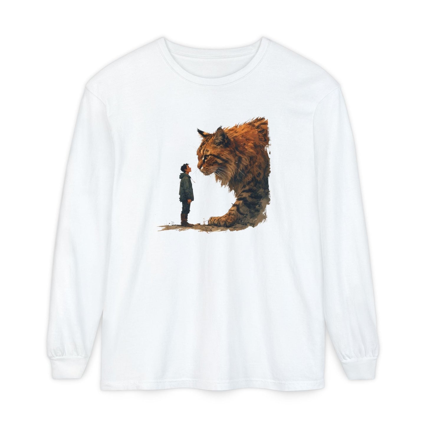 T-shirt à manches longues avec un chat géant fantaisiste