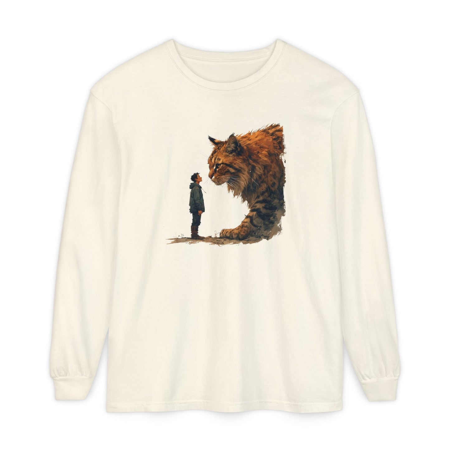 T-shirt à manches longues avec un chat géant fantaisiste