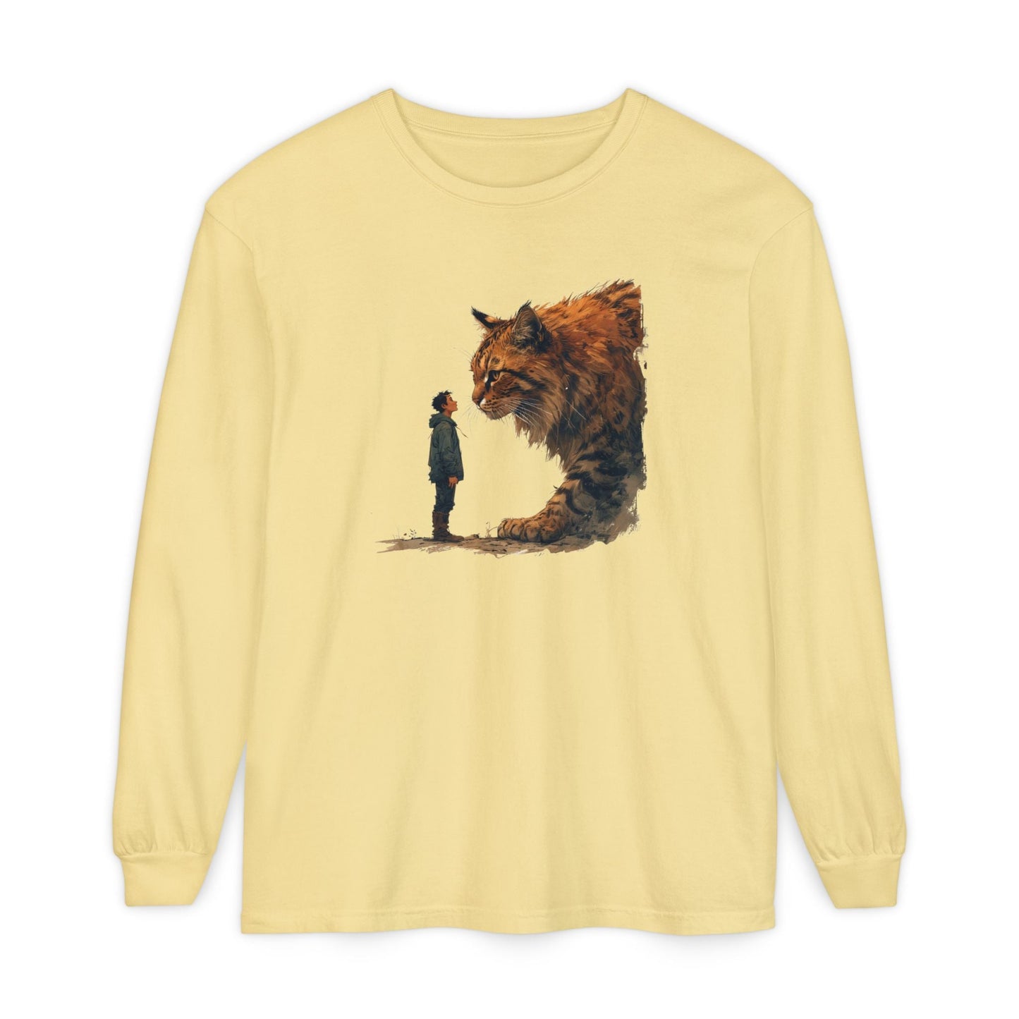 T-shirt à manches longues avec un chat géant fantaisiste