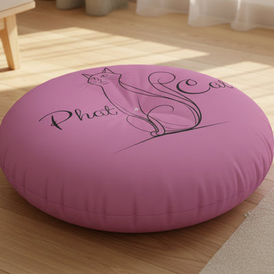 Whimsical Phat Cat Tufted Floor Pillow