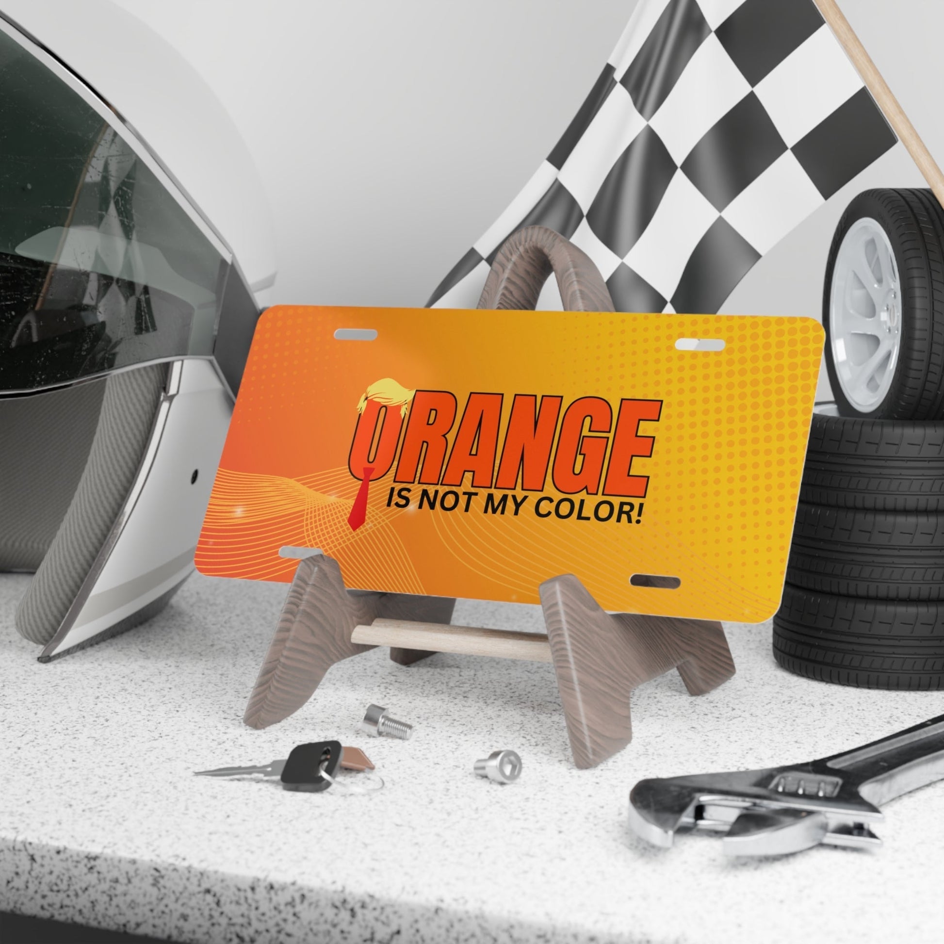 Playful License Plate - 'Orange Is Not My Hue!' - Korvel