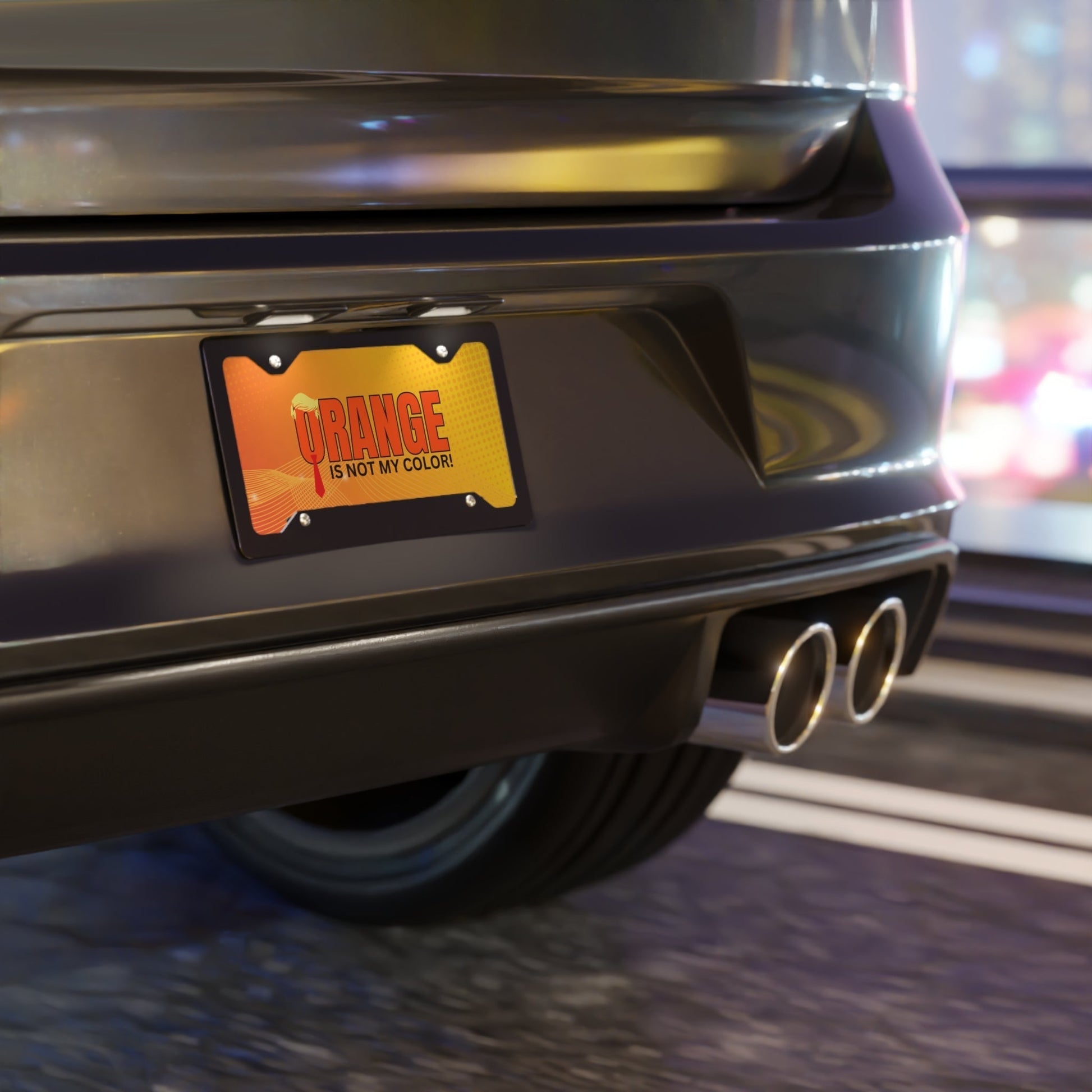 Playful License Plate - 'Orange Is Not My Hue!' - Korvel