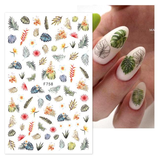 Elegant White Embossed Flower Lace Nail Art Stickers