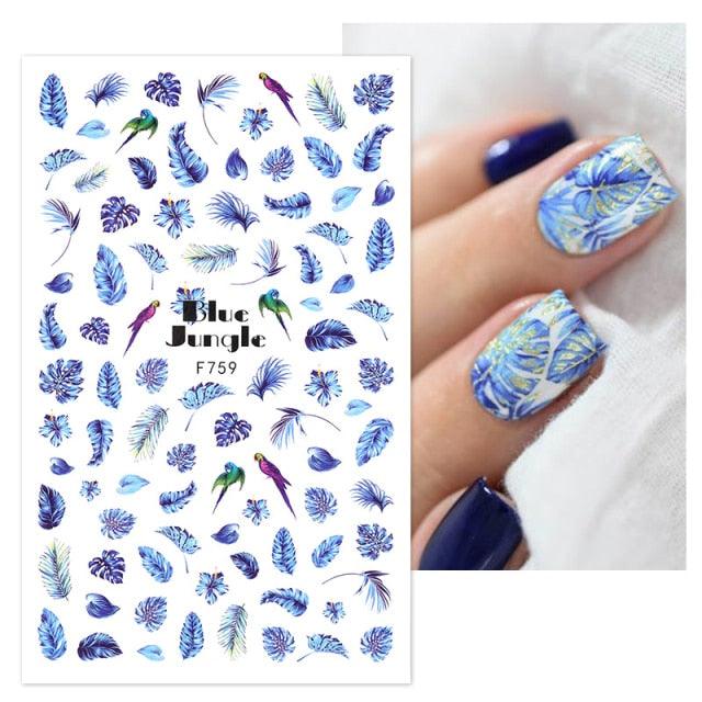 Elegant White Embossed Flower Lace Nail Art Stickers