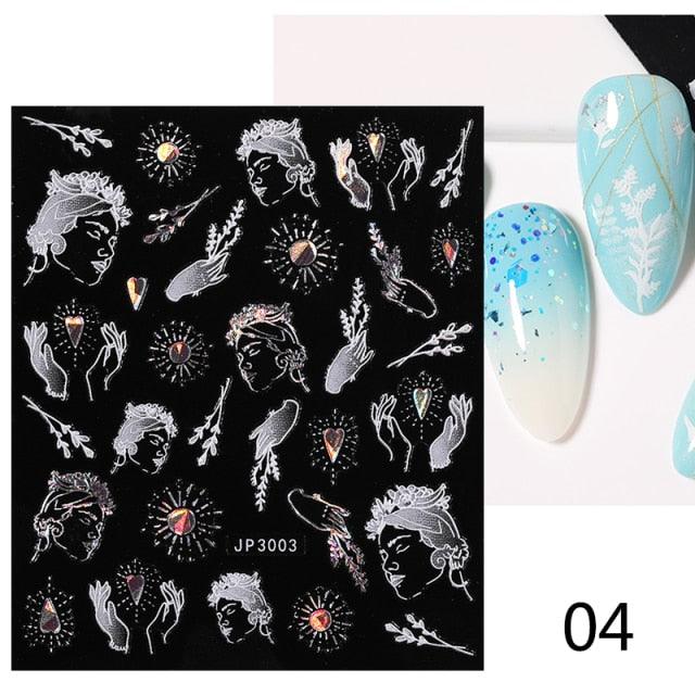 Elegant White Flower Lace Nail Art Stickers