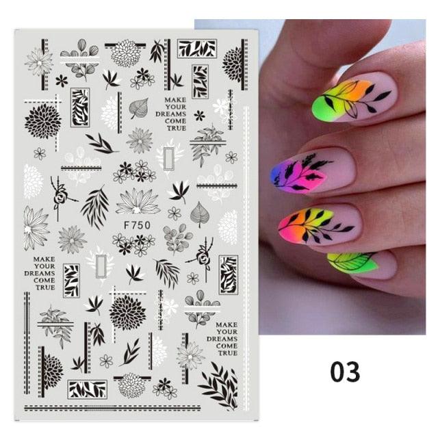 Elegant White Flower Lace Nail Art Stickers