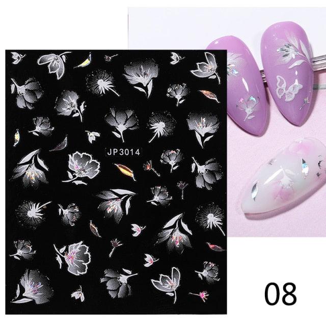 Elegant White Flower Lace Nail Art Stickers
