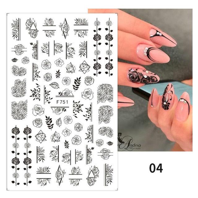 Elegant White Flower Lace Nail Art Stickers