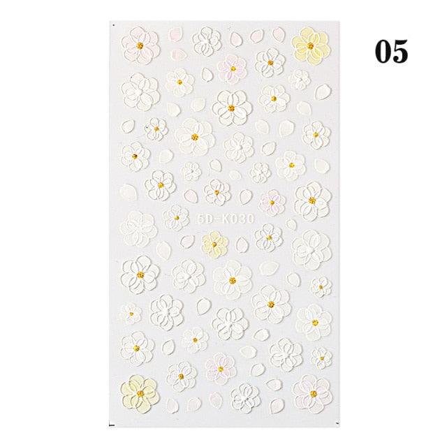 Elegant White Flower Lace Nail Art Stickers