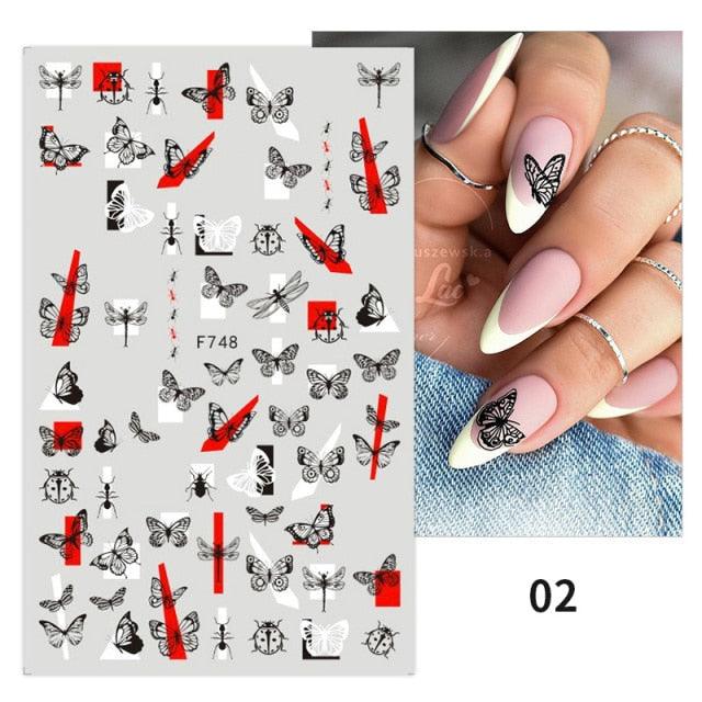 Elegant White Flower Lace Nail Art Stickers