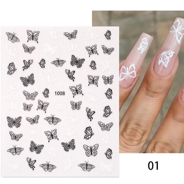 Elegant White Flower Lace Nail Art Stickers