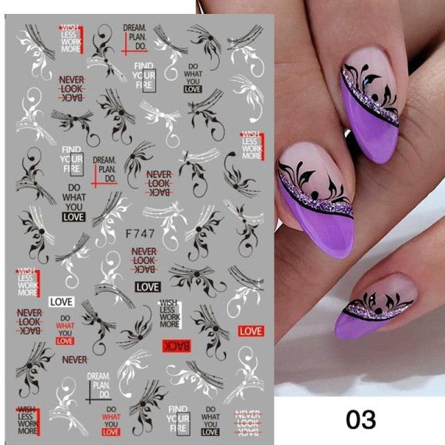 Elegant White Flower Lace Nail Art Stickers