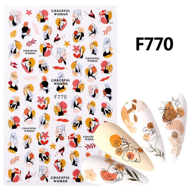 Elegant White Flower Lace Nail Art Stickers